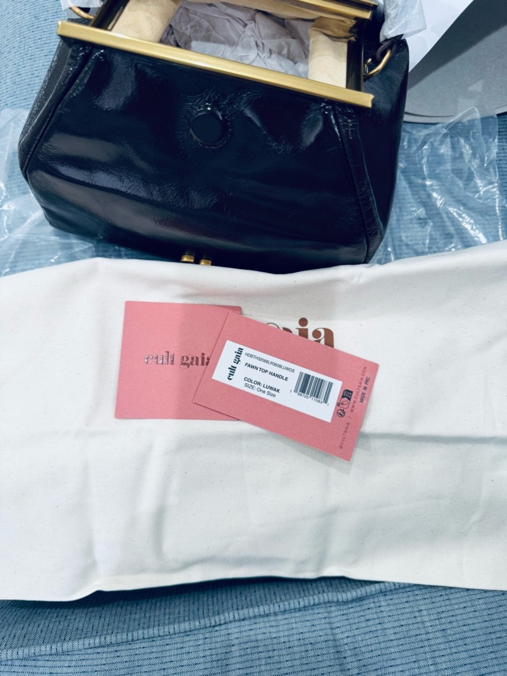 Cult Gaia FAWN MINI BAG in color Luwak Patent Leather NIB - Picture 12 of 12
